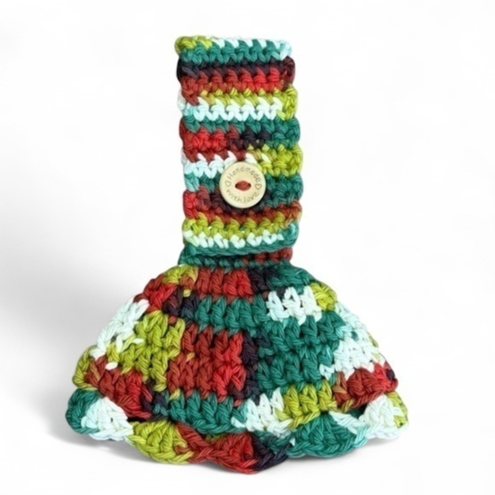 Kitchen Tea Hand Towel Topper‎ Holder Christmas Holiday Cotton Crochet by Seller